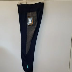 New AVIA Blue/Gray W/Pockets Brushed Leggings
